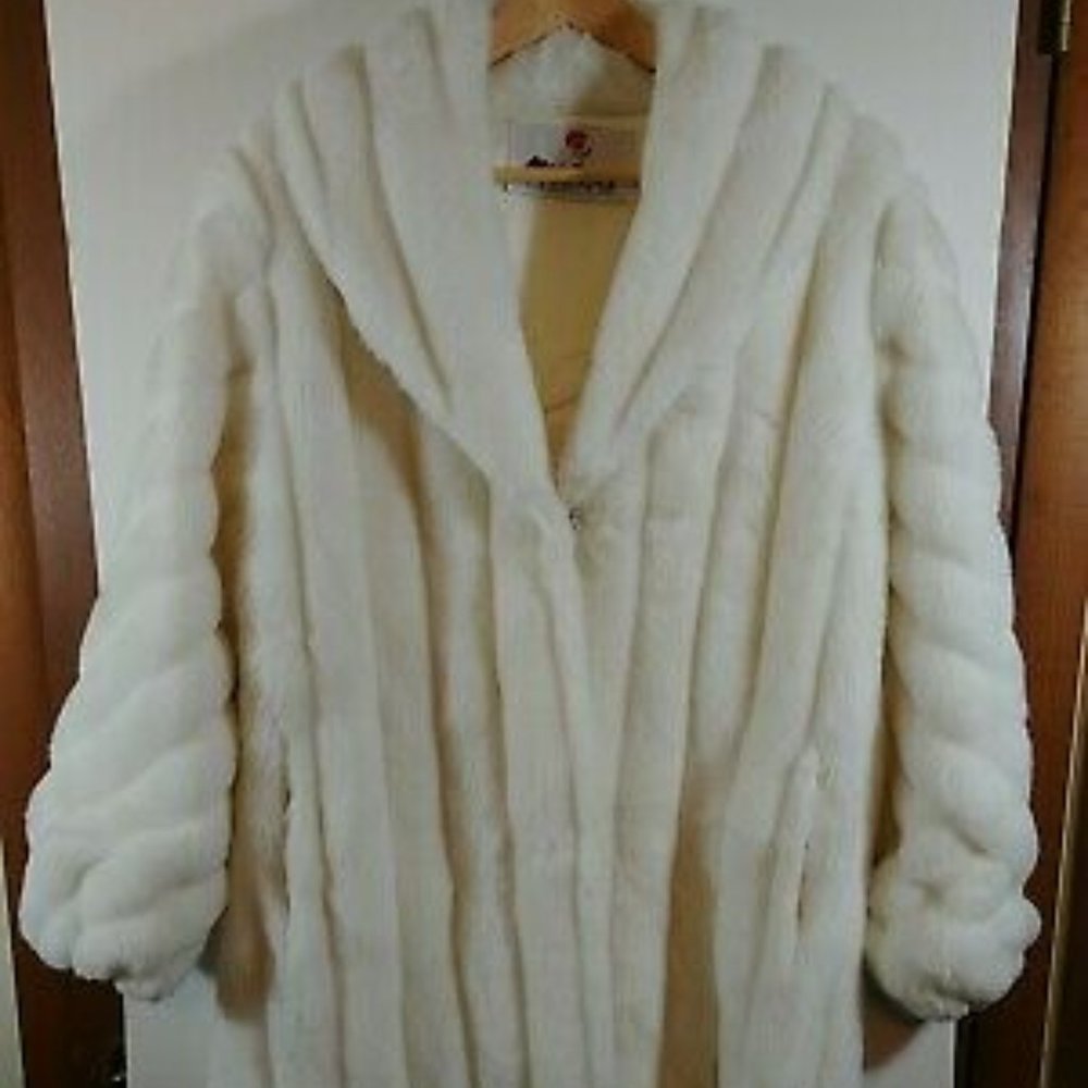 Vintage Monterey Fashions Faux Fur Coat, Size 12